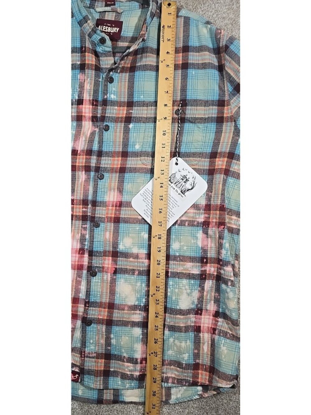 OOAK Upcycled Flannel Shacket Shirt Sarcastic Humor Smile Say God Bless XL - Picture 8 of 14